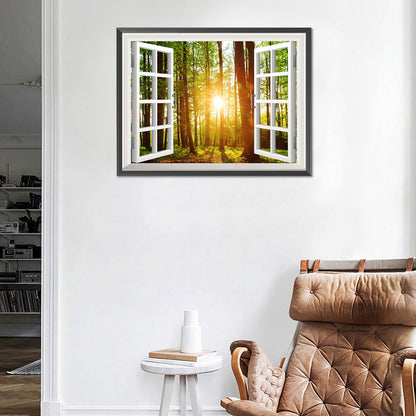 Forest Landscape Series Outside The Window - Full Round Drill Diamond Painting 40*30CM