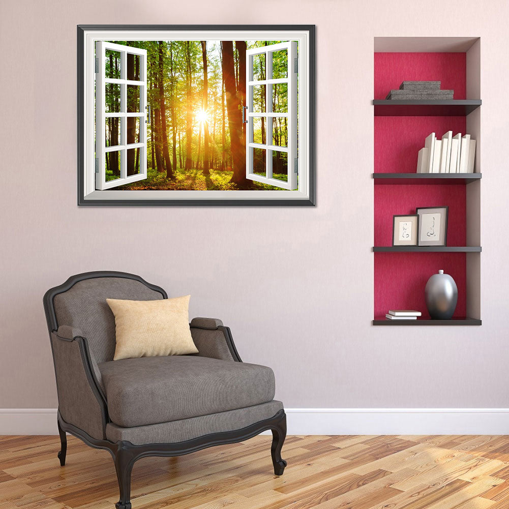 Forest Landscape Series Outside The Window - Full Round Drill Diamond Painting 40*30CM