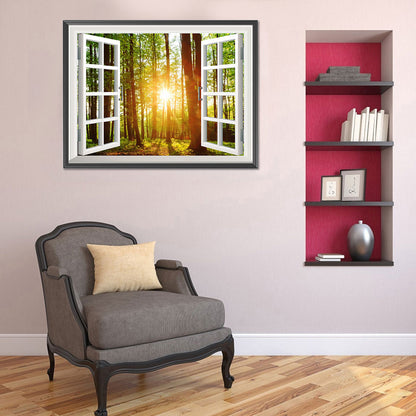 Forest Landscape Series Outside The Window - Full Round Drill Diamond Painting 40*30CM