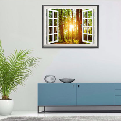 Forest Landscape Series Outside The Window - Full Round Drill Diamond Painting 40*30CM