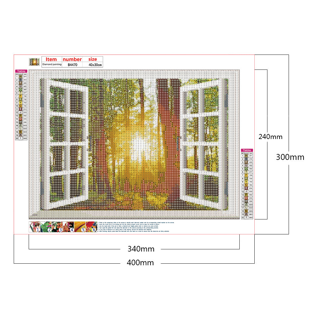 Forest Landscape Series Outside The Window - Full Round Drill Diamond Painting 40*30CM
