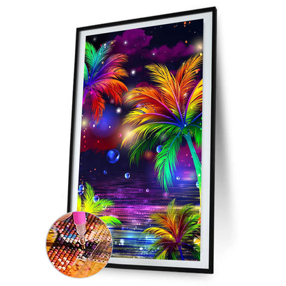 Symphony Coconut Tree - Full Round Drill Diamond Painting 40*70CM