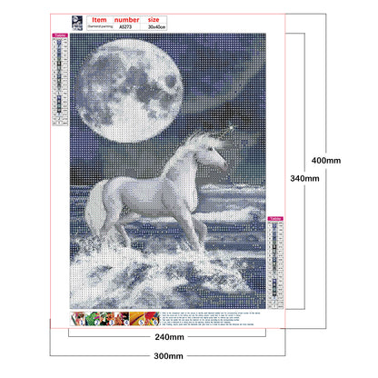 Unicorn - Full Round Drill Diamond Painting 30*40CM