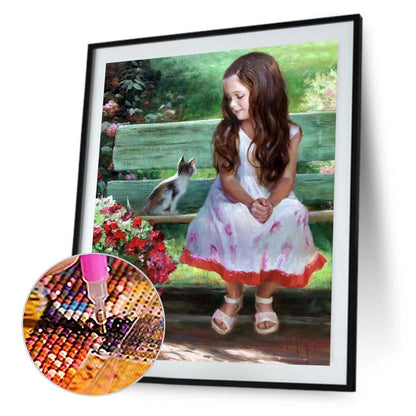 Garden Girl - Full Round Drill Diamond Painting 30*40CM