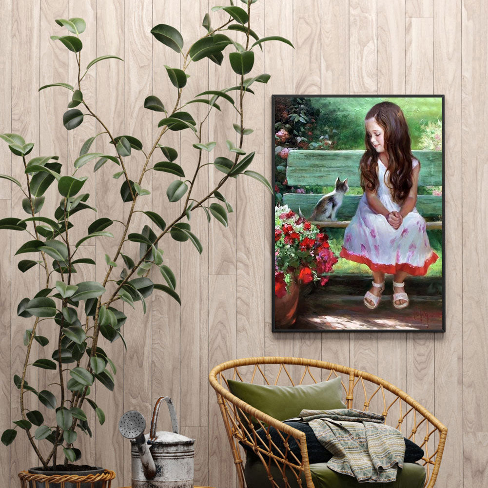 Garden Girl - Full Round Drill Diamond Painting 30*40CM