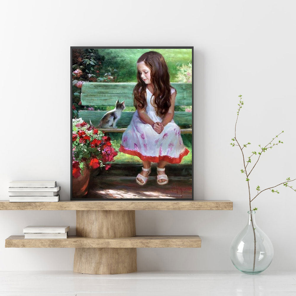 Garden Girl - Full Round Drill Diamond Painting 30*40CM