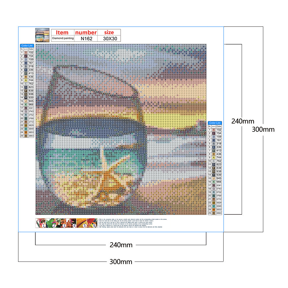 Starfish Cup - Full Square Drill Diamond Painting 30*30CM