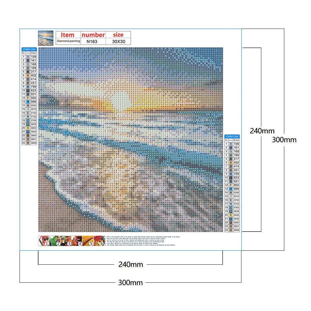 Beach Scenery - Full Square Drill Diamond Painting 30*30CM