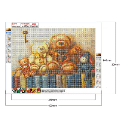 Teddy Bear - Full Round Drill Diamond Painting 40*30CM