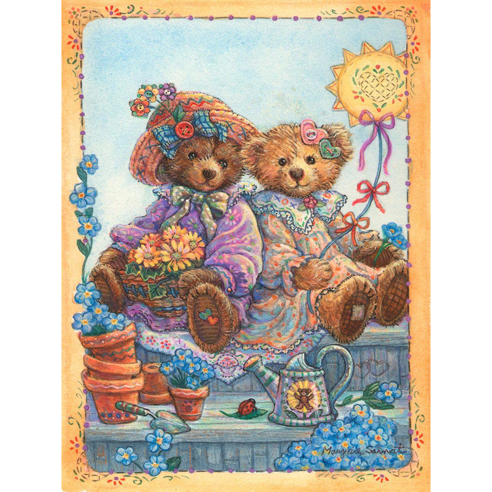 Teddy Bear - Full Round Drill Diamond Painting 40*30CM