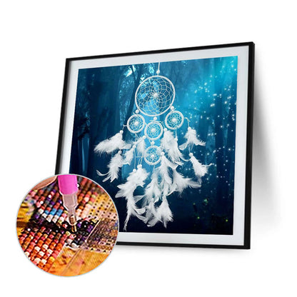 White Dream Catcher - Full Round Drill Diamond Painting 50*50CM