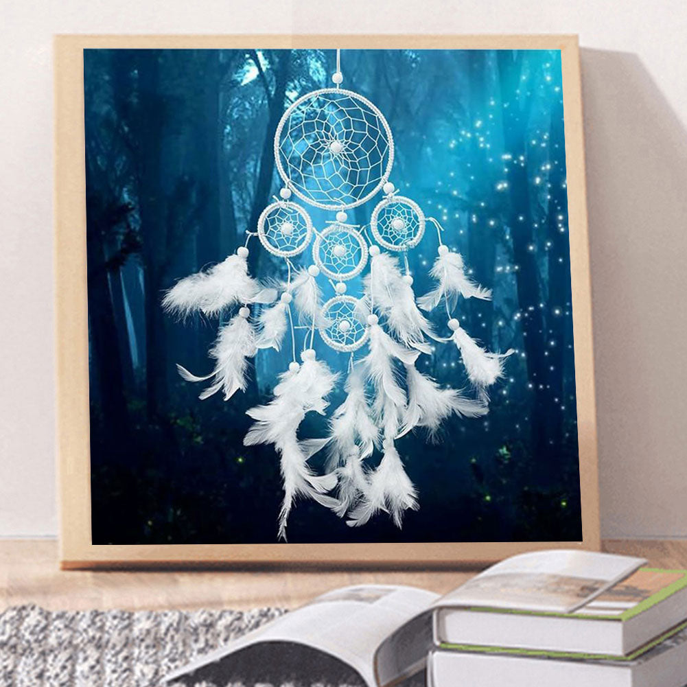 White Dream Catcher - Full Round Drill Diamond Painting 50*50CM
