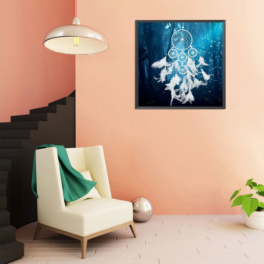 White Dream Catcher - Full Round Drill Diamond Painting 50*50CM