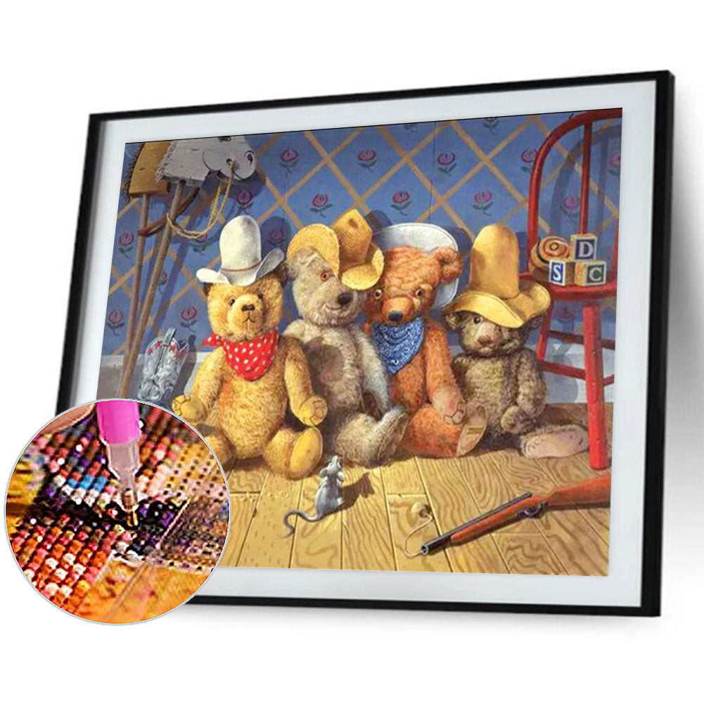 Teddy Bear - Full Round Drill Diamond Painting 40*30CM