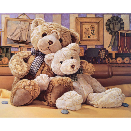 Teddy Bear - Full Round Drill Diamond Painting 40*30CM