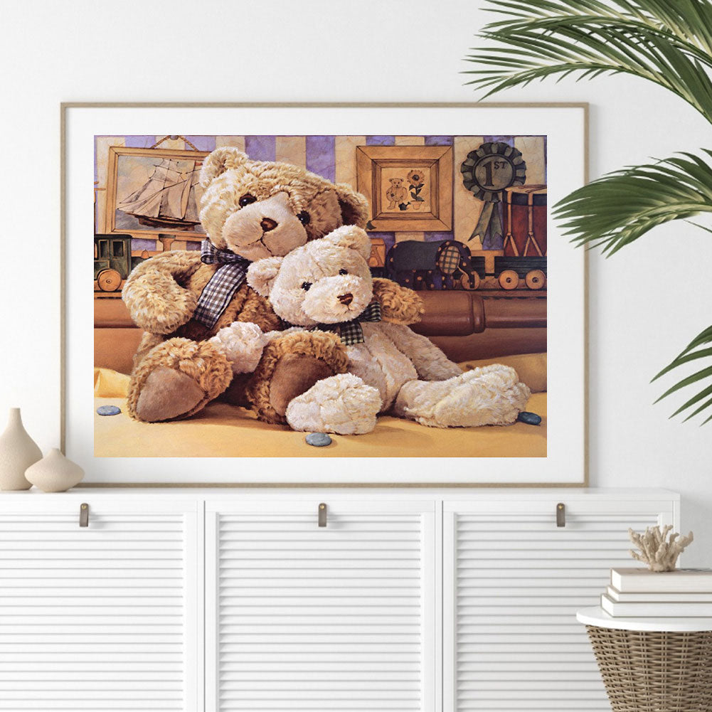 Teddy Bear - Full Round Drill Diamond Painting 40*30CM