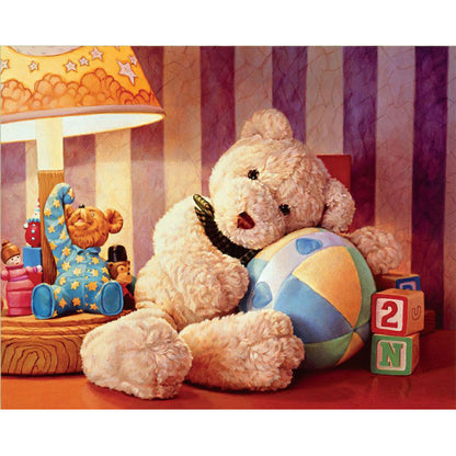 Teddy Bear - Full Round Drill Diamond Painting 40*30CM