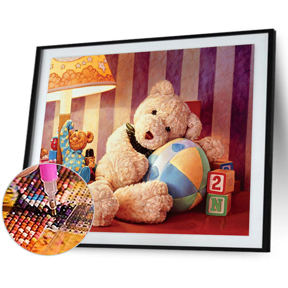 Teddy Bear - Full Round Drill Diamond Painting 40*30CM