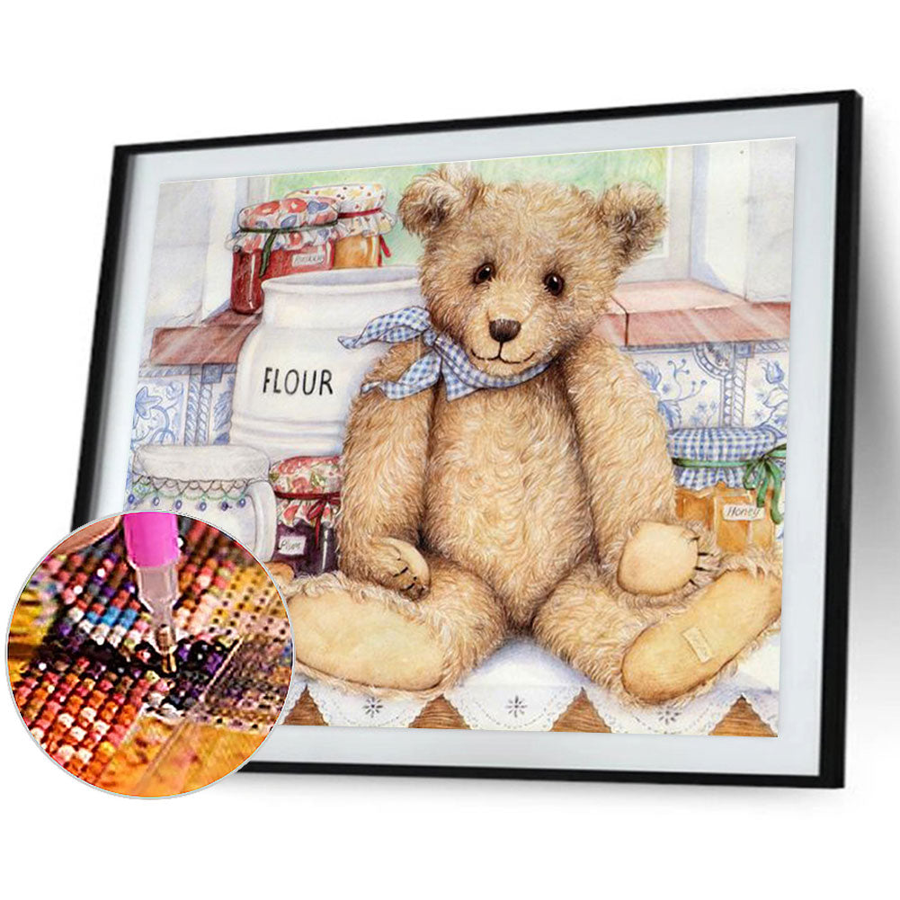 Teddy Bear - Full Round Drill Diamond Painting 40*30CM