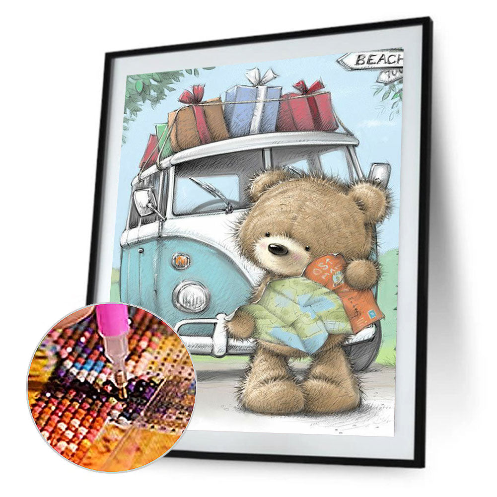 Teddy Bear - Full Round Drill Diamond Painting 30*40CM