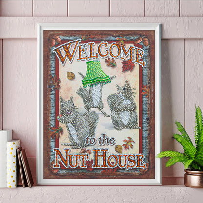 Squirrel Calligraphy - Special Shaped Drill Diamond Paiting 30*40CM