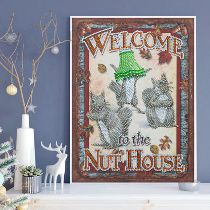 Squirrel Calligraphy - Special Shaped Drill Diamond Paiting 30*40CM