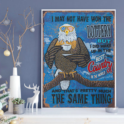 Eagle Calligraphy And Painting - Special Shaped Drill Diamond Paiting 30*40CM