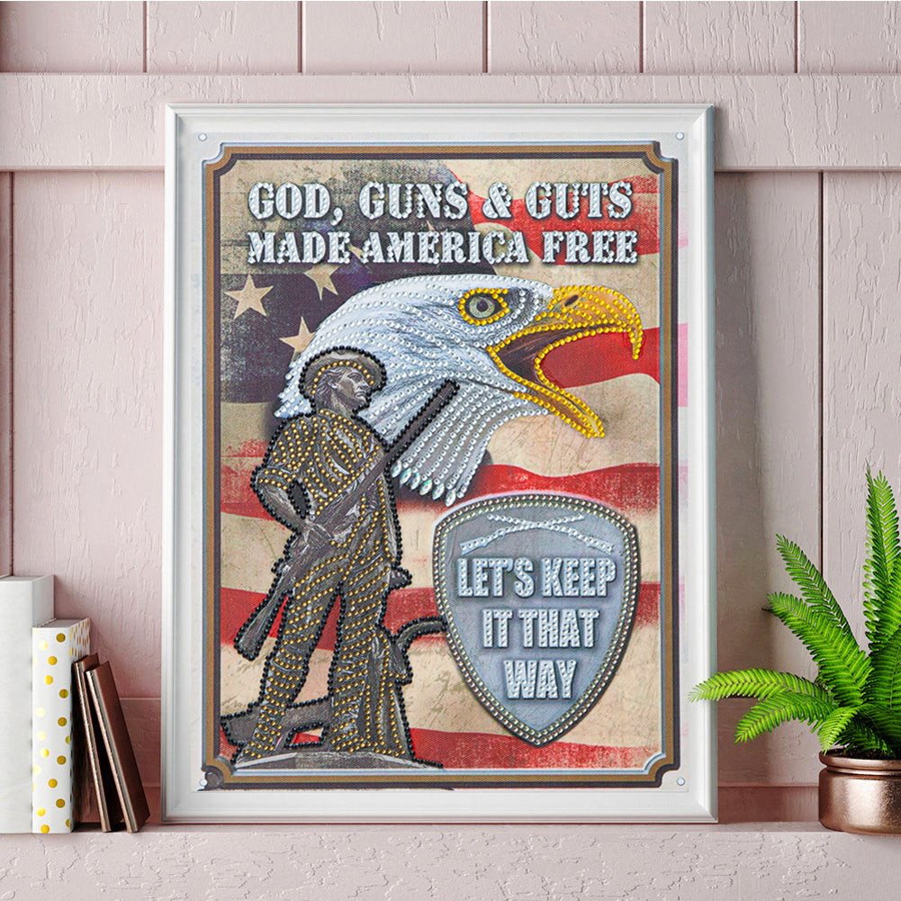 Eagle Calligraphy And Painting - Special Shaped Drill Diamond Paiting 30*40CM