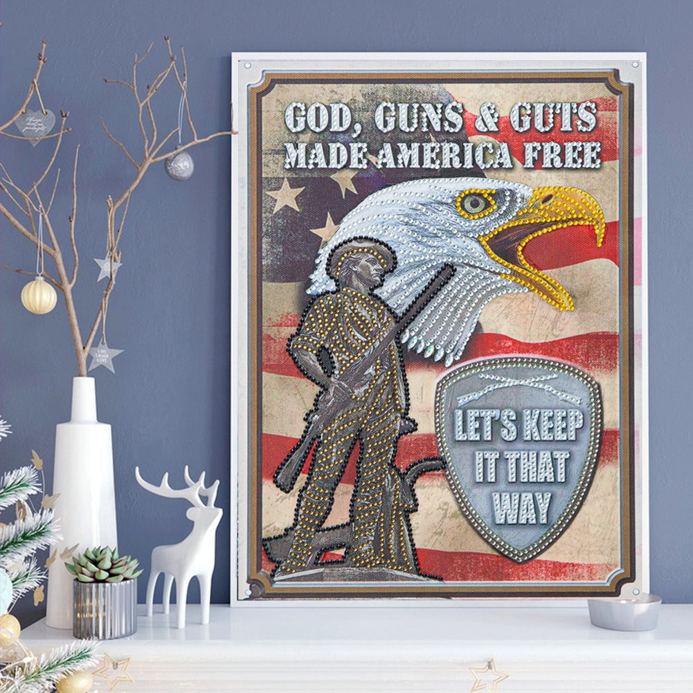 Eagle Calligraphy And Painting - Special Shaped Drill Diamond Paiting 30*40CM