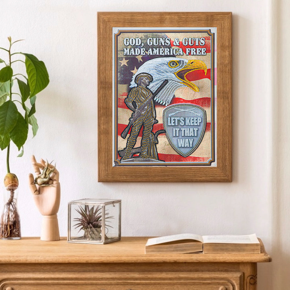 Eagle Calligraphy And Painting - Special Shaped Drill Diamond Paiting 30*40CM