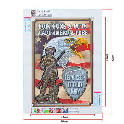 Eagle Calligraphy And Painting - Special Shaped Drill Diamond Paiting 30*40CM