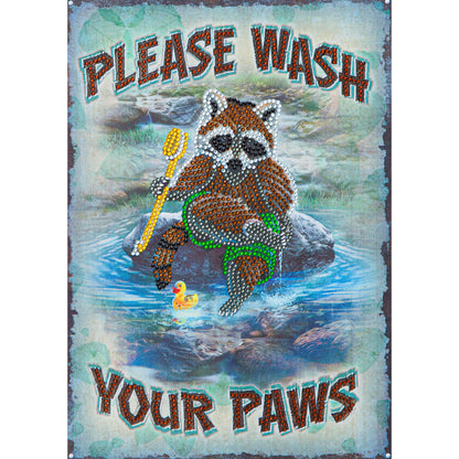 Raccoon Calligraphy And Painting - Special Shaped Drill Diamond Paiting 30*40CM