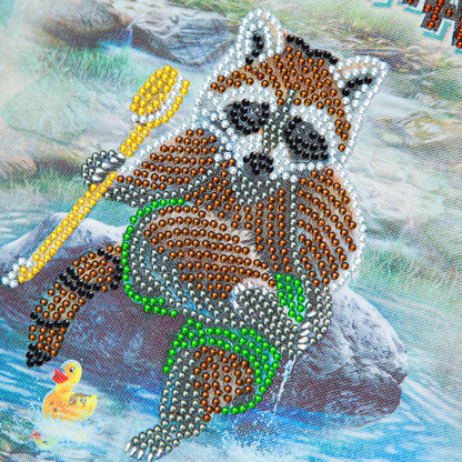 Raccoon Calligraphy And Painting - Special Shaped Drill Diamond Paiting 30*40CM