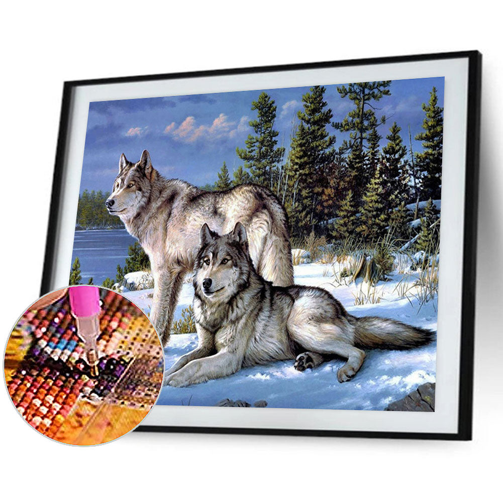 Wolf - Full Round Drill Diamond Painting 50*40CM