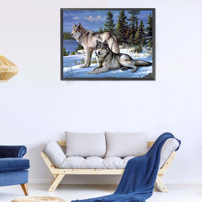 Wolf - Full Round Drill Diamond Painting 50*40CM