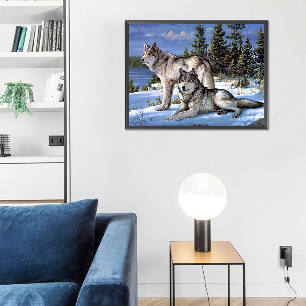 Wolf - Full Round Drill Diamond Painting 50*40CM