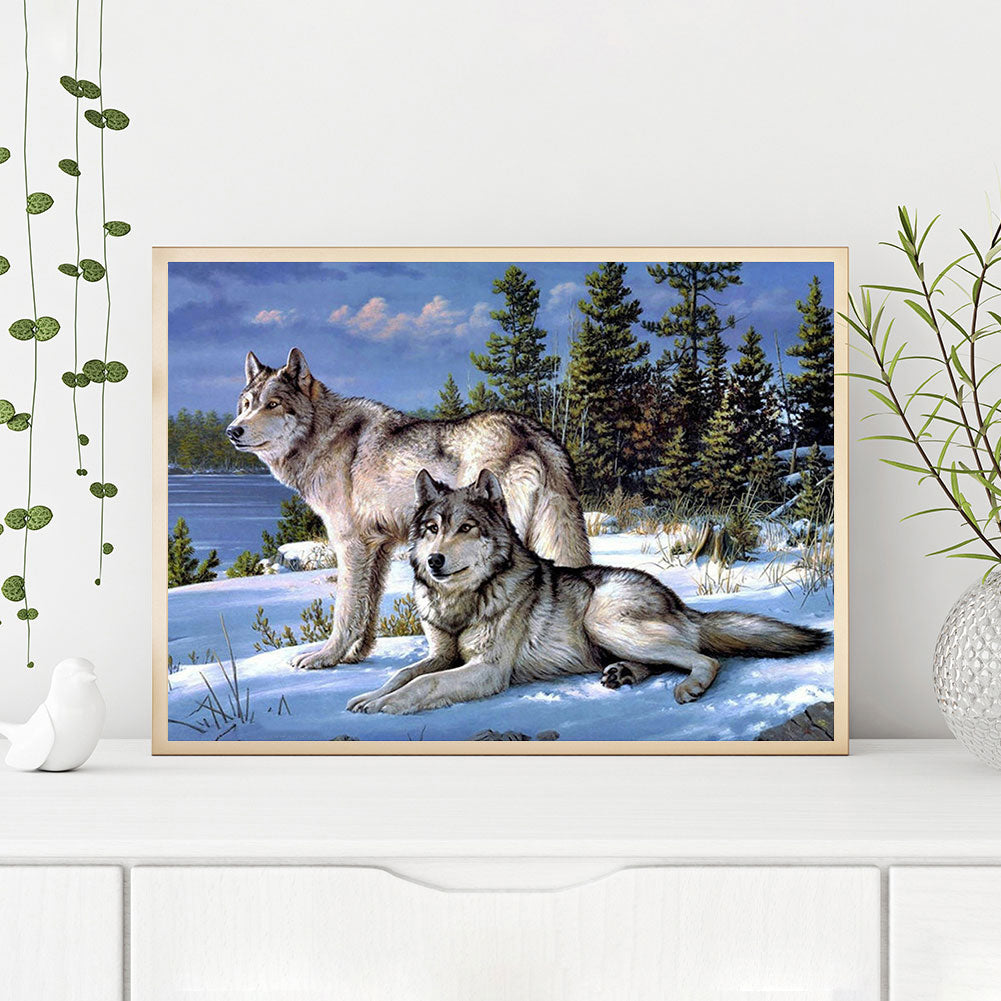 Wolf - Full Round Drill Diamond Painting 50*40CM
