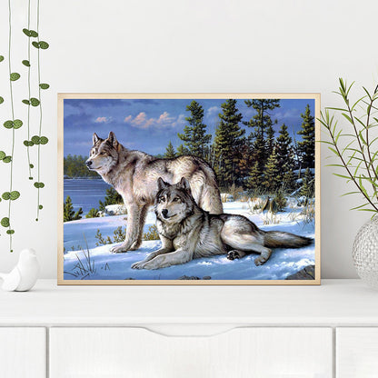 Wolf - Full Round Drill Diamond Painting 50*40CM