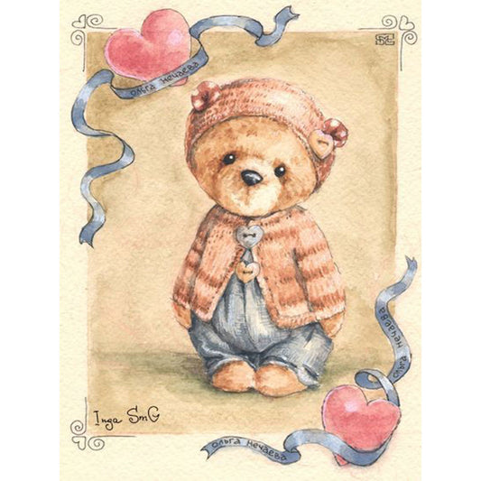 Teddy Bear - Full Round Drill Diamond Painting 30*40CM