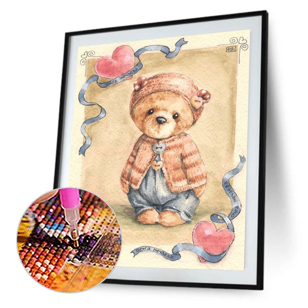 Teddy Bear - Full Round Drill Diamond Painting 30*40CM