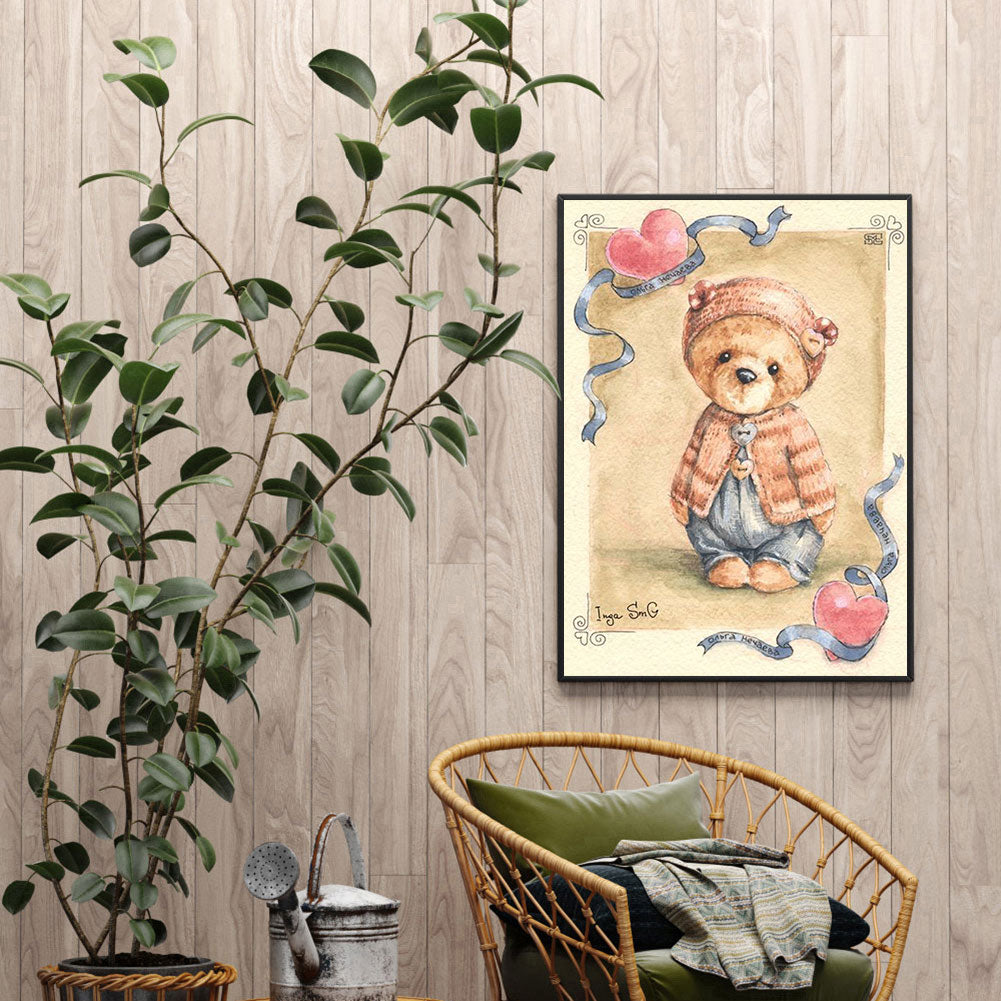 Teddy Bear - Full Round Drill Diamond Painting 30*40CM