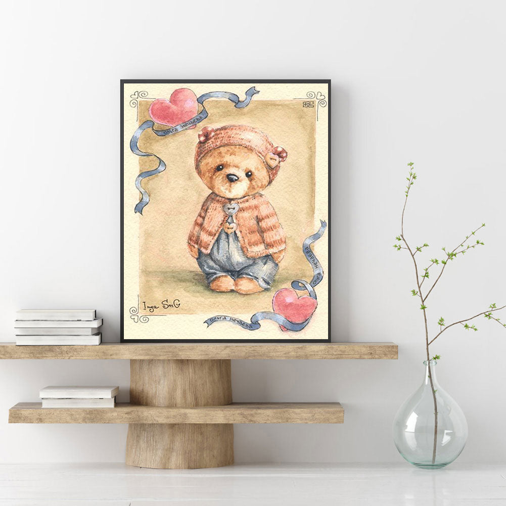 Teddy Bear - Full Round Drill Diamond Painting 30*40CM