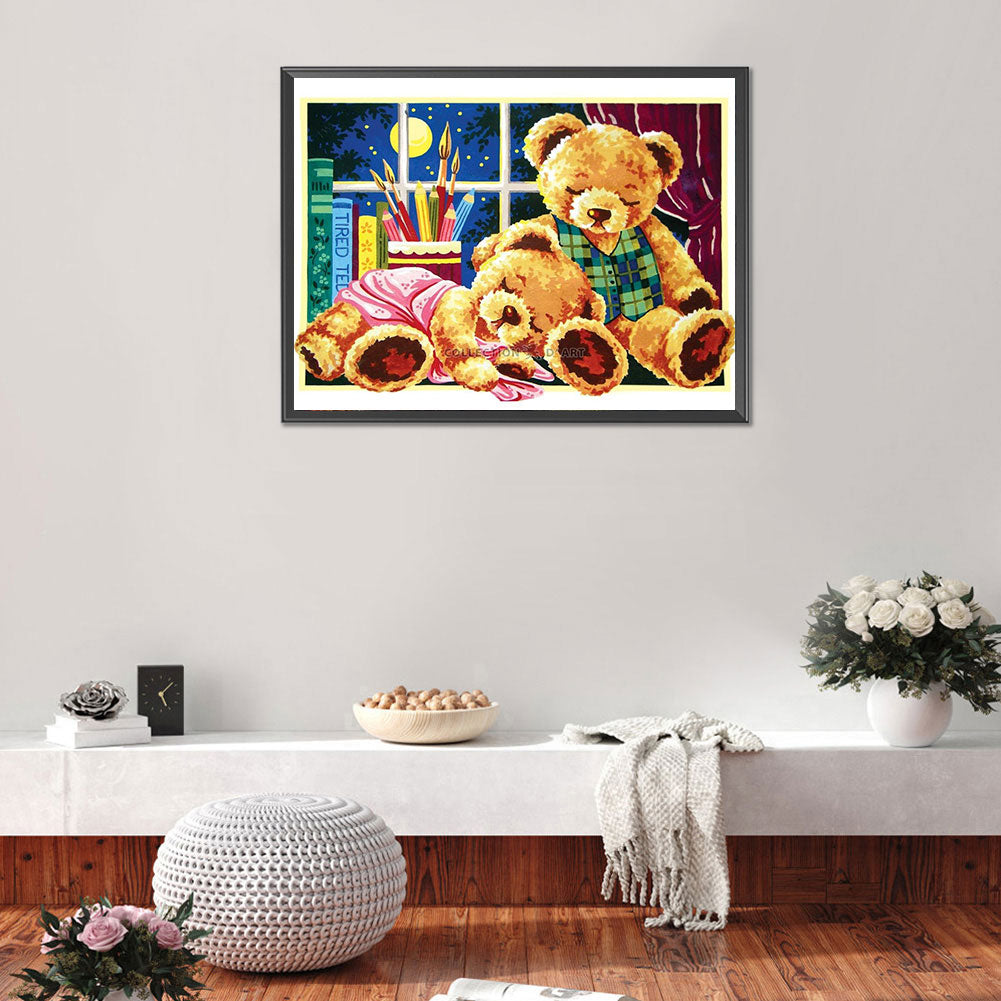 Teddy Bear - Full Round Drill Diamond Painting 40*30CM