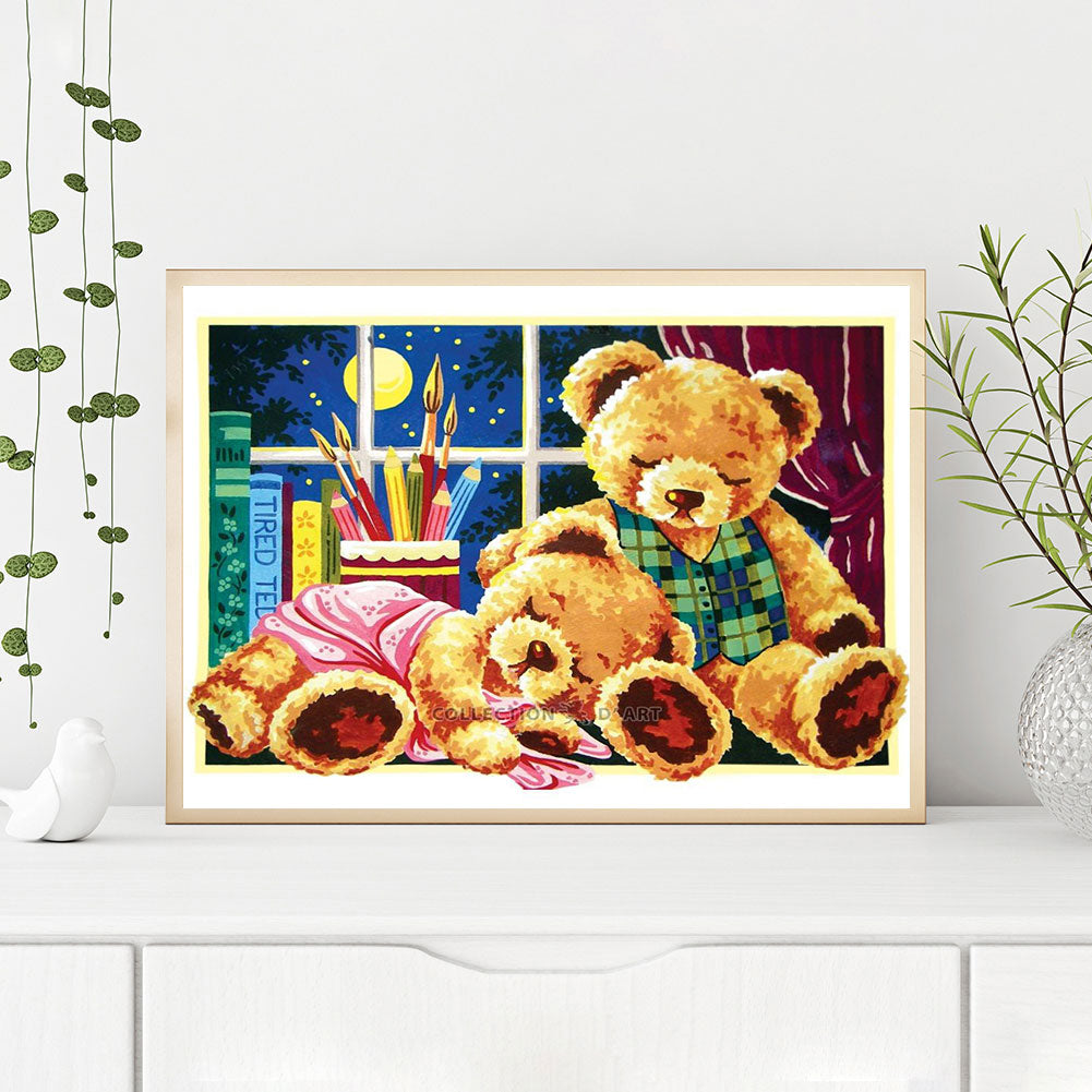 Teddy Bear - Full Round Drill Diamond Painting 40*30CM