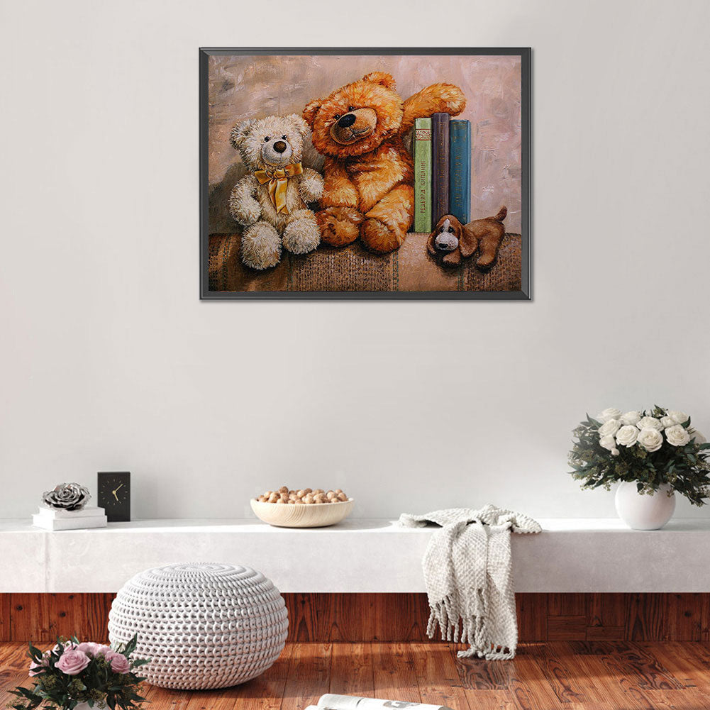 Teddy Bear - Full Round Drill Diamond Painting 40*30CM