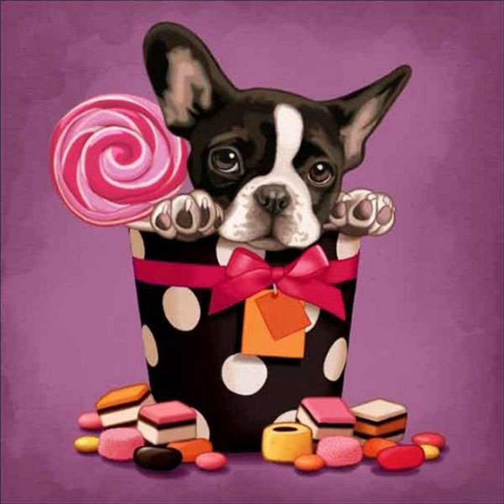 Dog - Full Round Drill Diamond Painting 30*30CM