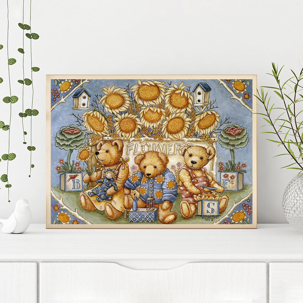 Teddy Bear - Full Round Drill Diamond Painting 50*40CM