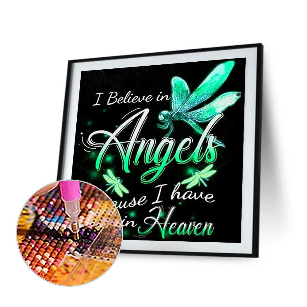 Dragonfly Alphabet - Full Round Drill Diamond Painting 40*40CM