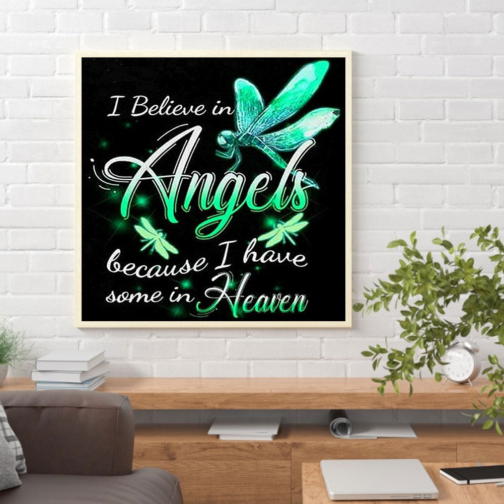 Dragonfly Alphabet - Full Round Drill Diamond Painting 40*40CM