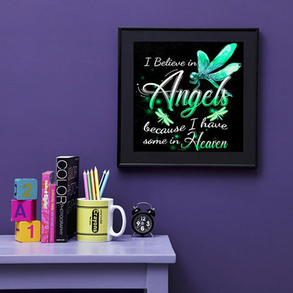 Dragonfly Alphabet - Full Round Drill Diamond Painting 40*40CM